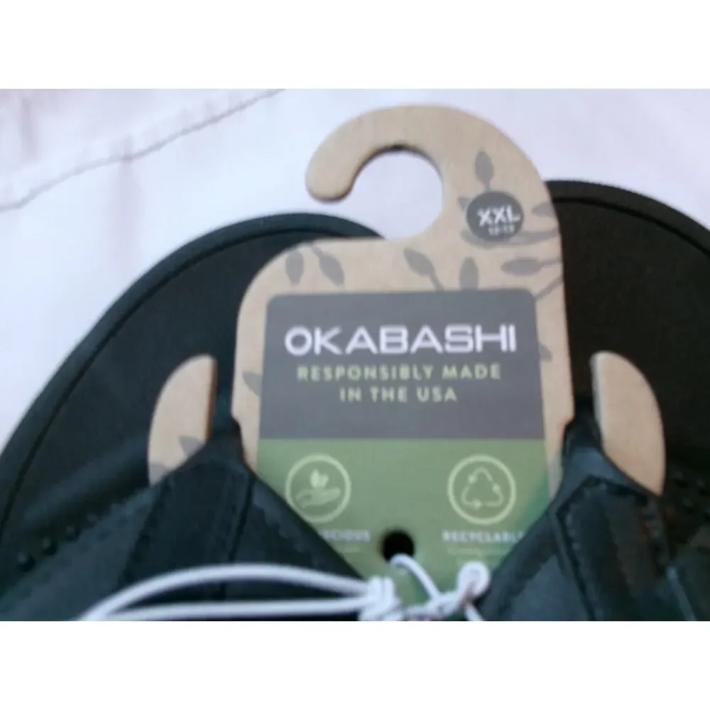 Okabashi Surf Flip Flops Black Ergonomic Comfort Sandals Men's XXL 13-15